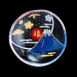 piccola lastra di vetro giapponese mamesara con motivo Mt.Fuji - MAMESARA