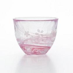 Vaso de vidrio japonés rosa- TIKKAPU