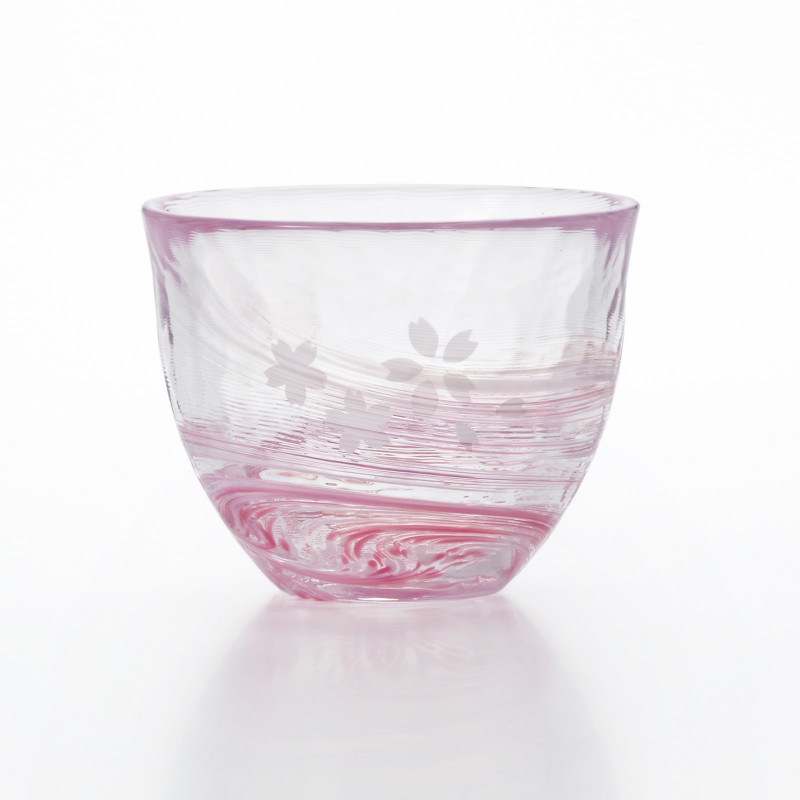 Tazza di vetro giapponese rosa- TIKKAPU
