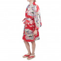 hanten kimono traditionnel japonais rouge en polyester dynastie sous les fleurs de cerisier pour femme