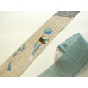 Feiner japanischer Wandteppich aus Hanf, handbemalt, FURIN, Glockenspiel