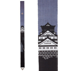 Fino tapiz japonés en cáñamo, pintado a mano, SAMURAI