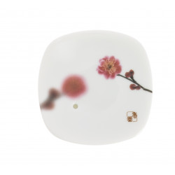 Japanischer quadratischer Keramik-Weihrauchhalter, YUME SAKURA, Kirschblüte