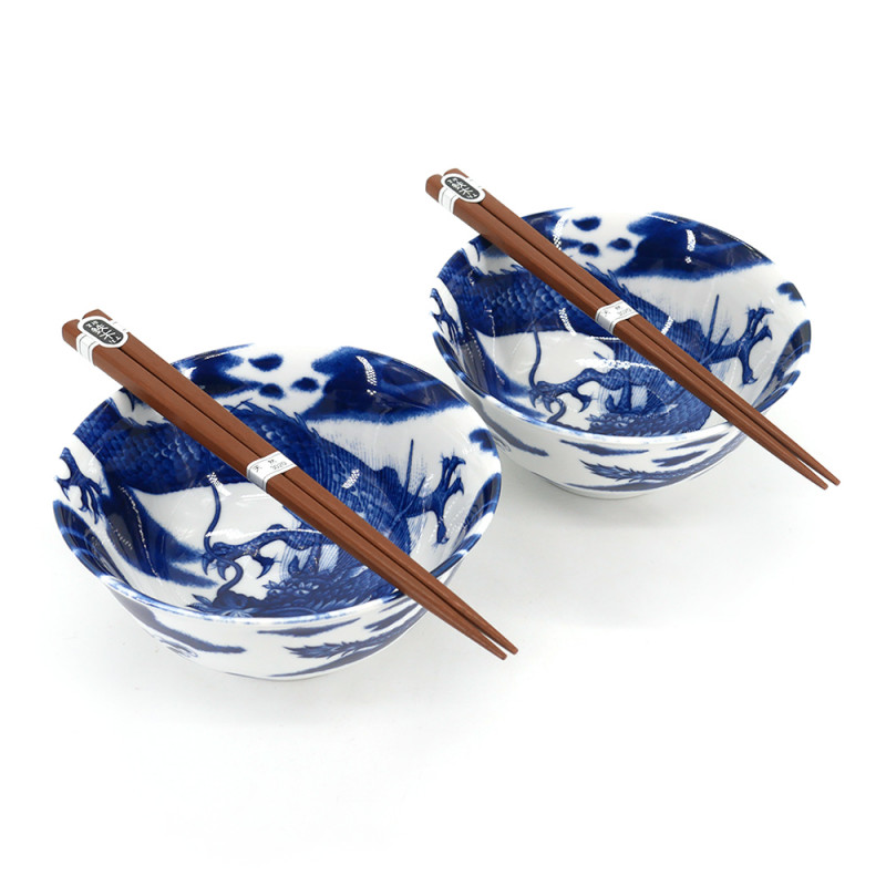 Set di 2 ciotole in ceramica giapponese - KURO SAKURA