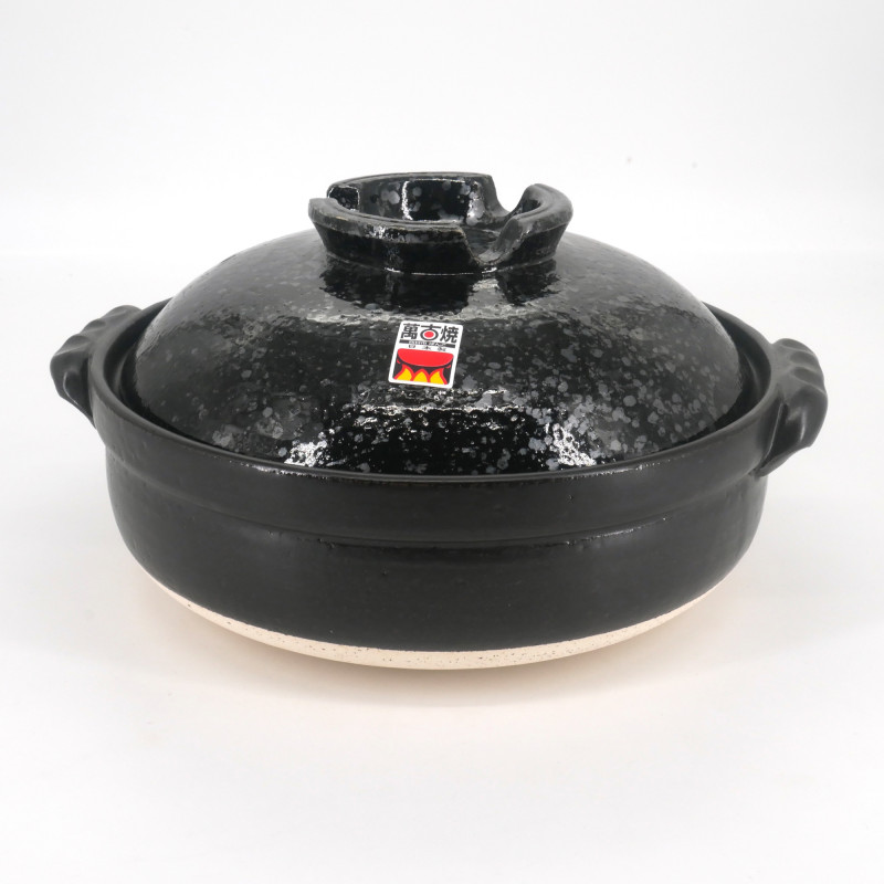 clay pot for japanese sukiyaki nabemono fondue DONABE KURO UWAGUSURI