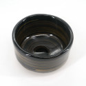 Ciotola giapponese per la cerimonia del tè - Chawan, KURO, nero e spirale