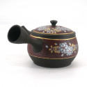 Tokuraame-kutani teapot SAKURA, red