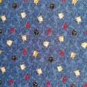 Tela japonesa de algodón azul, patrones de gato y pez NEKO Doku