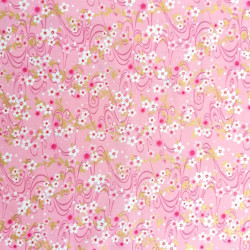Japanese pink cotton fabric, sakura patterns, cherry blossoms