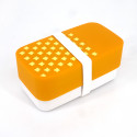 Bento lunch box rettangolare giapponese, YAMABUKI NAMICHIDORI, giallo + bacchette