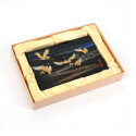 Decorated Japanese rectangular card holder, MIYABI TSURU
