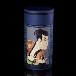 boîte à thé bleue japonaise en papier washi Ukiyo-e BT2020U4