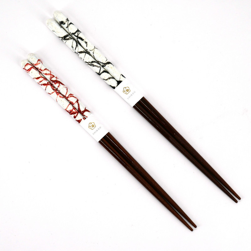 Paar japanische Essstäbchen aus Naturholz - WAKASA NURI MIGAKIMASU