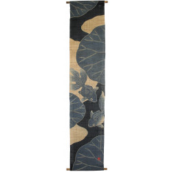 Japanischer Wandteppich aus Hanf, handbemalt, KINGYO