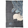 rideau noren japonais artisanal, bleu indigo, 100% Ramie, DAIKON