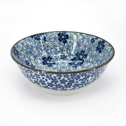 japanese noodle ramen bowl, HANA, blue flowers