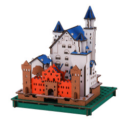 Mini modello in cartone, SCHLOSS NEUSCHWANSTEIN, castello di Neuschwanstein, made in Japan