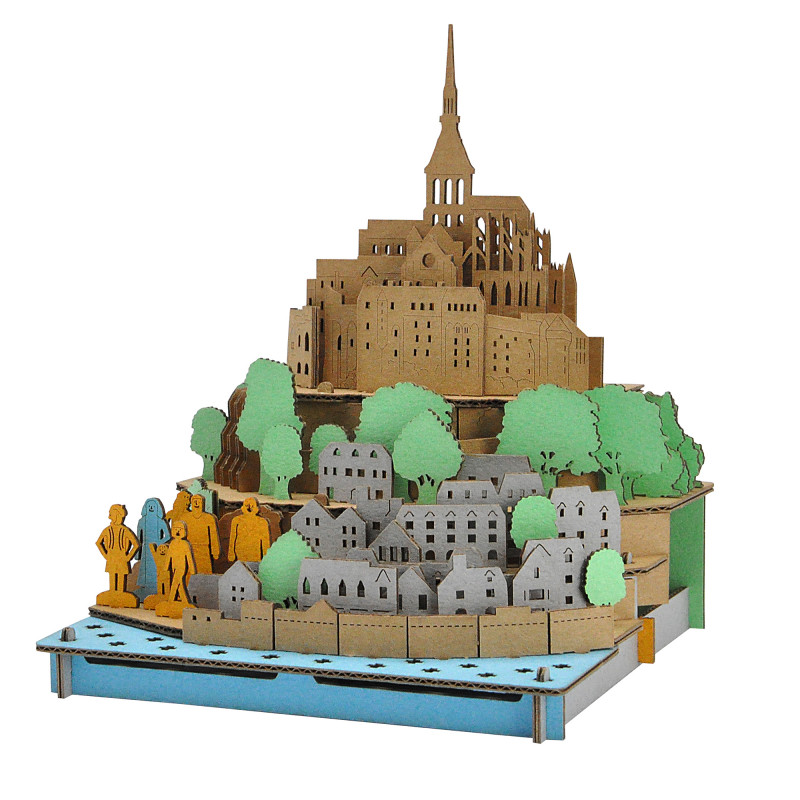 Mini modello in cartone, MONT-SAINT-MICHEL, Mont-Saint-Michel