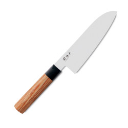 cuchillo de cocina japonesa, santoku KAI Seki Magoroku madera roja