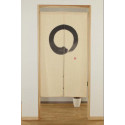japanese beige hemp noren curtain zen circle 85 x 150 cm ENSÔ