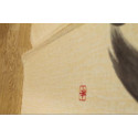 japanese beige hemp noren curtain zen circle 85 x 150 cm ENSÔ