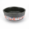 bol japonais pour cérémonie du thé en céramique, KARAKUSA, rouge