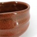 Japanese red tea bowl for ceremony, SABI, rust
