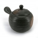 Japanese ceramic teapot, KUROMARU, black