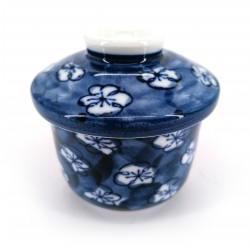 Tazza da tè giapponese con coperchio Chawanmushi, UME fiori di pruno