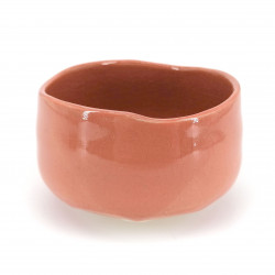 bol japonais pour cérémonie du thé en céramique, AKARAKU, rouge