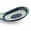 Japanese blue ceramic spoon with tako patterns