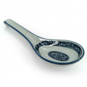 Japanese blue ceramic spoon with tako patterns