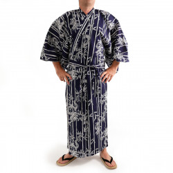 japanischer herren blauer Yukata – Kimono, RYÛTAKE, Bambus und Drache