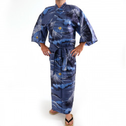 japanischer herren blauer Yukata – Kimono, FUJI, Der Fuji