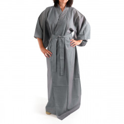 japanische Yukata Kimono blau graue Baumwolle, 976W, Kratzer