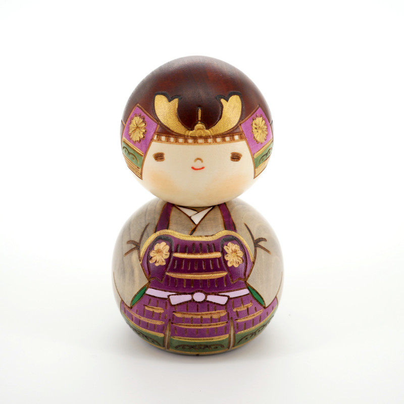 japanische hölzerne Puppe - Kokeshi, KABUTOKUN, Samurai