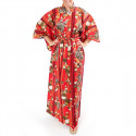 kimono giapponese yukata in cotone rosso, KIKU, mamme
