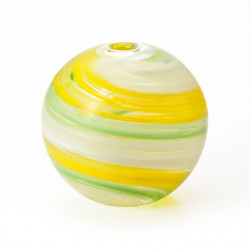vaso di vetro giapponese, WAKAKUSA, giallo e verde