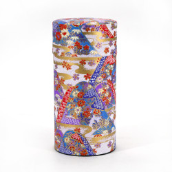 Japanische Teedose aus Washi-Papier, MONTS, lila