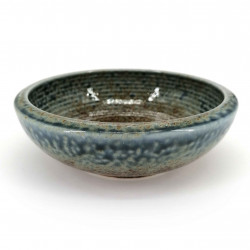 Japanische keramische Suppenschüssel Ø17x6,2cm, SUNAJI, blau und braun