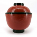 Soup bowl with lid, black and red - TEKUSUCHA