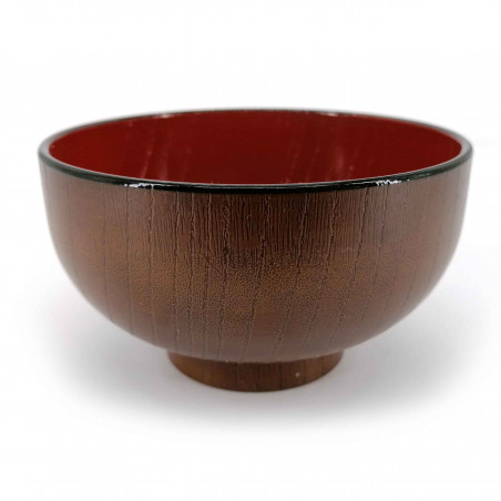 Cuenco de sopa, en resina de imitación de madera - MOKUZAI