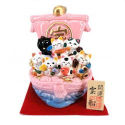 Ceramic piggy bank, 7 cats of happiness - MANEKINEKO