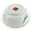 Kleiner japanischer Keramikbehälter, braun, weiß und blau, verschiedene Muster - HARU