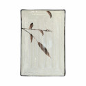 Plato pequeño rectangular de cerámica japonesa, blanco, patrones de cañas, ASHI