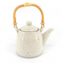 Japanese ceramic teapot, enamelled interior, removable filter, white, ANATA NO ISHI