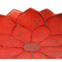 Bruciatore di incenso giapponese in ghisa rossa, IWACHU LOTUS, fiore di loto
