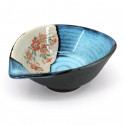 Japanische Keramik Untertasse, schwarzer und blauer Wirbel, SAKURA