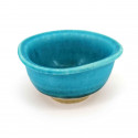 Recipiente de cerámica japonés pequeño, azul turquesa, KAIYO