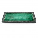 Plato rectangular japonés, esmalte verde crujido, WARETA